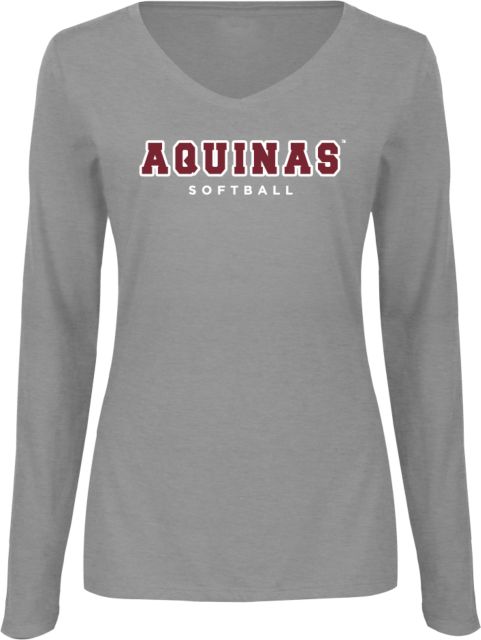 Aquinas College Womens Long Sleeve V Neck Tee  Aquinas Softball - ONLINE ONLY
